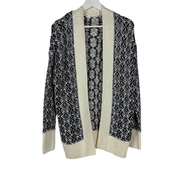Gap Women’s Jacquard Open Front CardiganSize XS / S Navy & Cream - Picture 3 of 9
